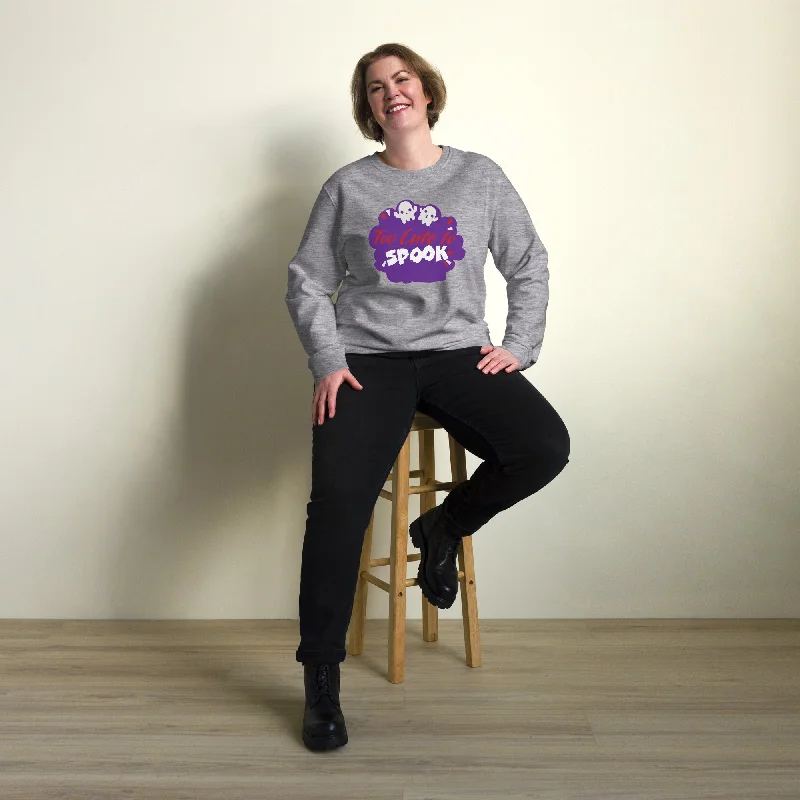Too Cute To Spook Halloween Graphic Women Organic Sweatshirt Trendy Hoodie Sweatshirt