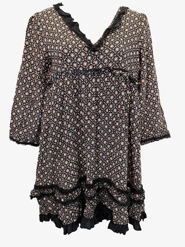 Lily Whyt Ruffle Print Mini Dress Size 12