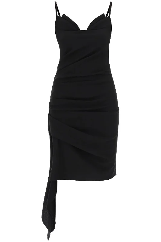 Mvp wardrobe manzoni draped mini dress MVPI3AB117 NERO