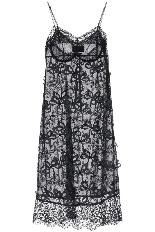 Simone rocha embroidered tulle slip dress 7222 1054 BLACK BLACK